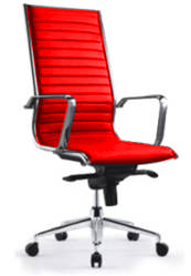 [FUYLN021RD] HIGH BACK LEATHERETTE CHAIR RED