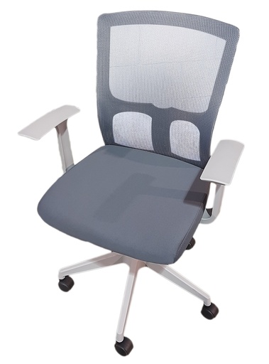 [FUYLN183GY] MESH BACK CHAIR FABRIC SEAT GREY