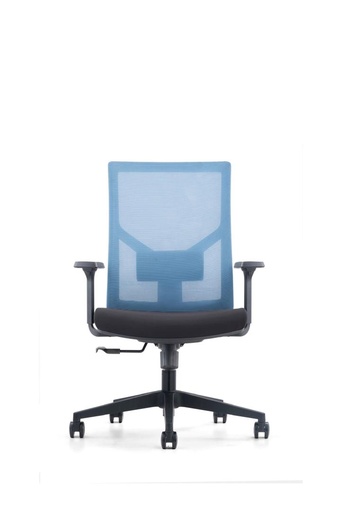 [FUYLN202BK] MESH BACK TASK CHAIR WITH FABRIC SEAT - BLACK