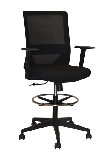 [FUYLN220B] HIGH TASK CHAIR MESH BACK FABRIC SEAT BLACK