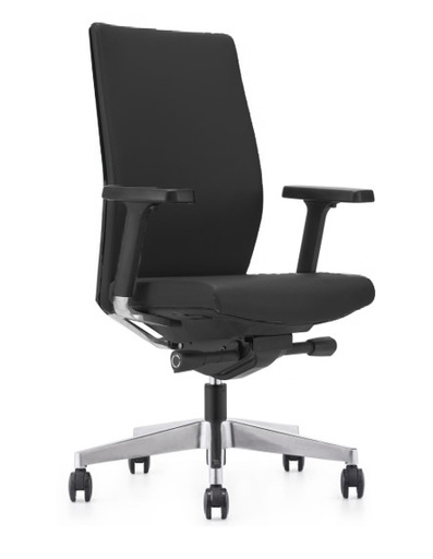 [FUYLN240B] EXECUTIVE LEATHER CHAIR BLACK (MID BACK)