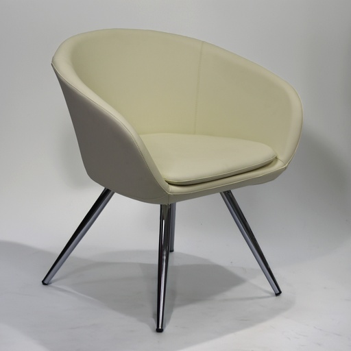 [FUYLN253C] VISITOR LEATHERETTE CHAIR CREAM