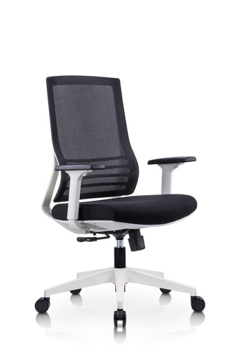 [FUYLN302BK] MESH BLACK TASK CHAIR BLACK WITH WHITE FINISH