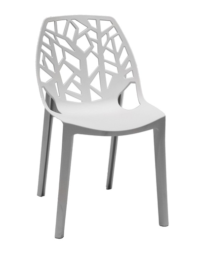 [FUYLN389A] POLY CUT OUT CHAIR WHITE