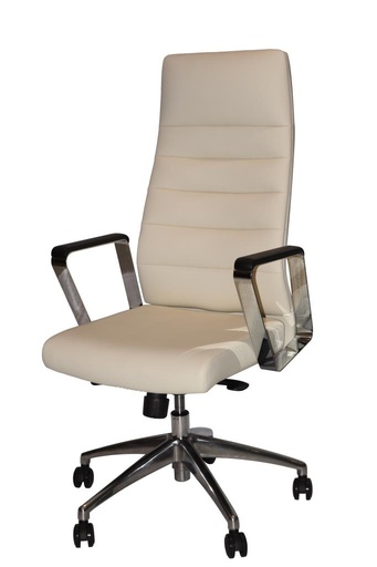 [FUYLN540A] HIGH BACK LEATHER CHAIR CREAM