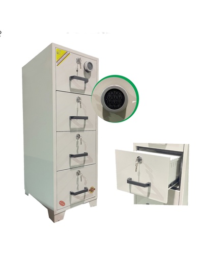 [FUYLNBIF400] 4 DRAW FIREPROOF CABINET WITH LOCK AND COMBINATION