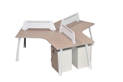 [FUYLNBK3] WORKSTATION 3 PERSON W SCREEENS (STORAGE NOT INC)