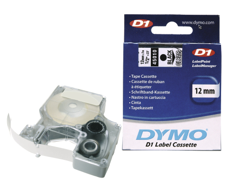 [BR00231] TAPE LABEL BK ON WH 1/2" TZ231