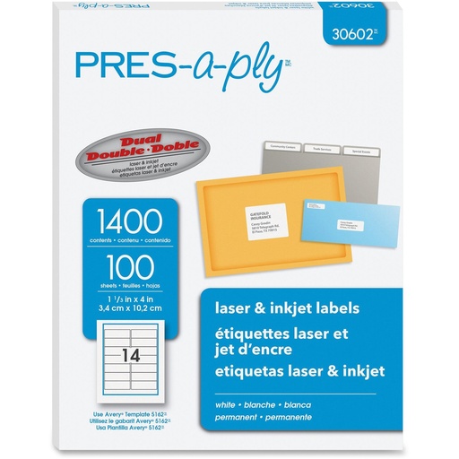[MA01400] LABEL LASER INKJET 1 1/3 X4 #30602