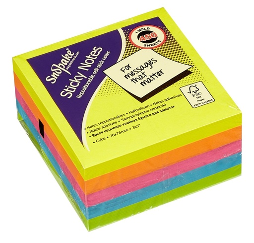 [SN11702] NOTE STICKY 3X3 CUBE NEON