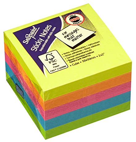 [SN13223] NOTE STICKY 2X2 CUBE-NEON-5