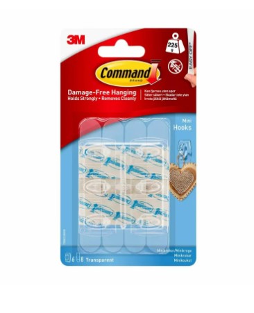 [3M17006CLR] COMMAND HOOK MINI CLR(6)