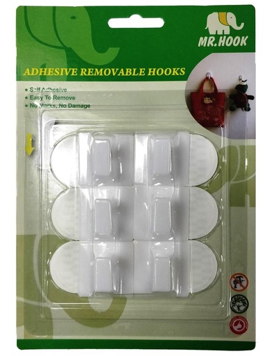 [BPHR15] ADHESIVE HOOK 6PCS 3.3LB