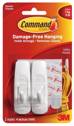 [3M17001] COMMAND HOOKS MEDIUM(2) (3LB)