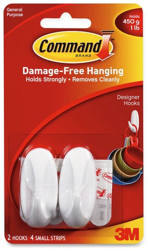 [3M17002] COMMAND HOOKS SMALL(2)  (1LB)