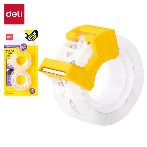 [DELIEA696] TAPE VINYL 3/4" X 20 YDS TRANSPARENT 2PK
