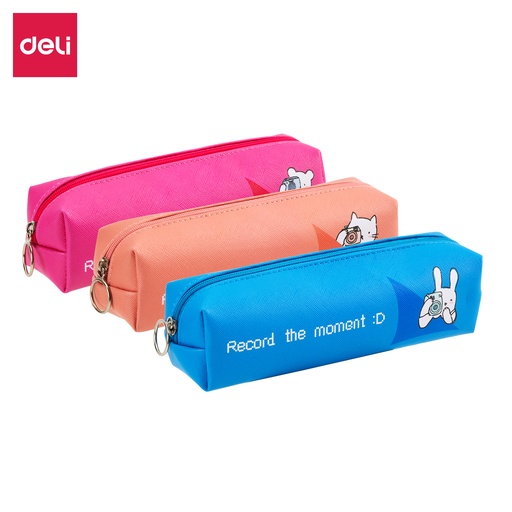 [DELIEH915] CASE PENCIL POUCH 7" ASST. NEON RECT.