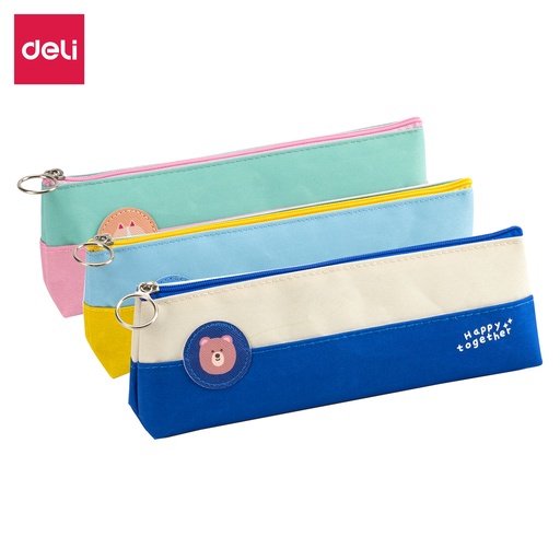 [DELIEH908] CASE PENCIL POUCH 8" ASST. PASTEL TRIA.