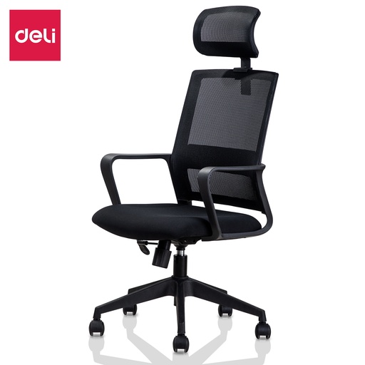[DELIE4503] MESH BACK CHAIR WITH HEAD REST BLACK