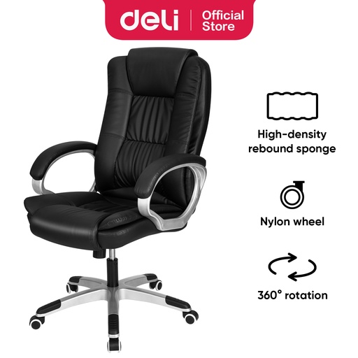 [DELIE4524] EXECUTIVE CHAIR LEATHER PADDED BLACK