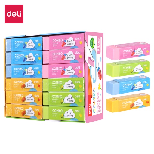 [DELIE3045] ERASER MED ASST COLS DELI